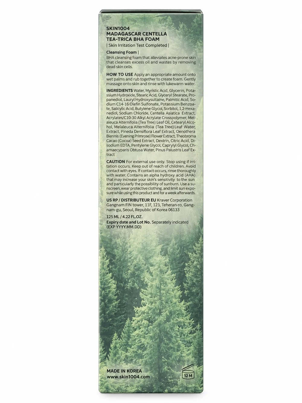 Madagascar Centella Tea-Trica BHA Foam - Green